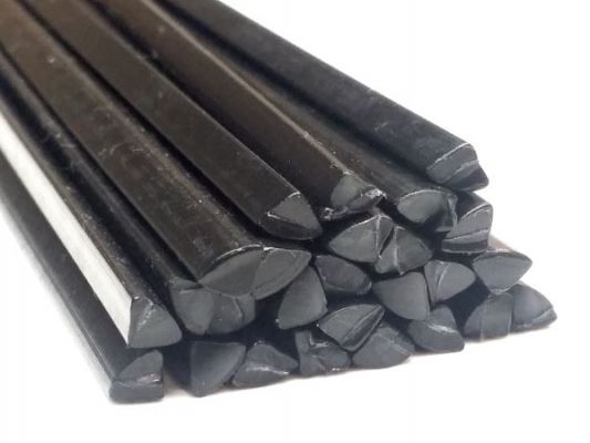 Plastic welding rods PA GF 4mm Triangular Black 25 rods